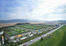 <p>A modern ecological project that offers sales, storage and exhibition spaces with green roofs on an area of 30,0</p>